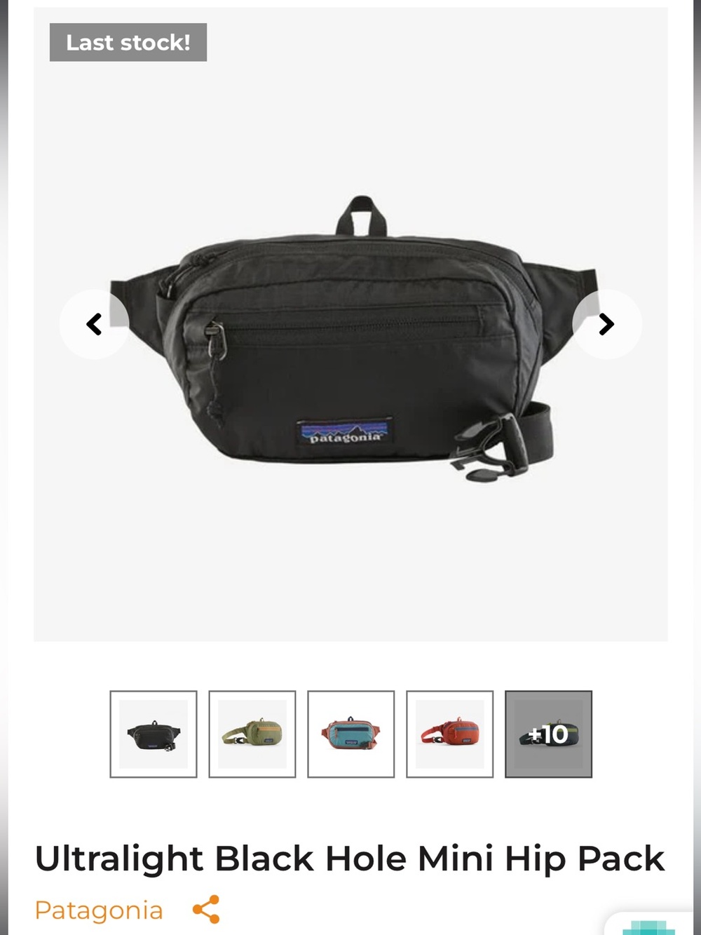 Patagonia Ultralight Black Hip Pack - Black